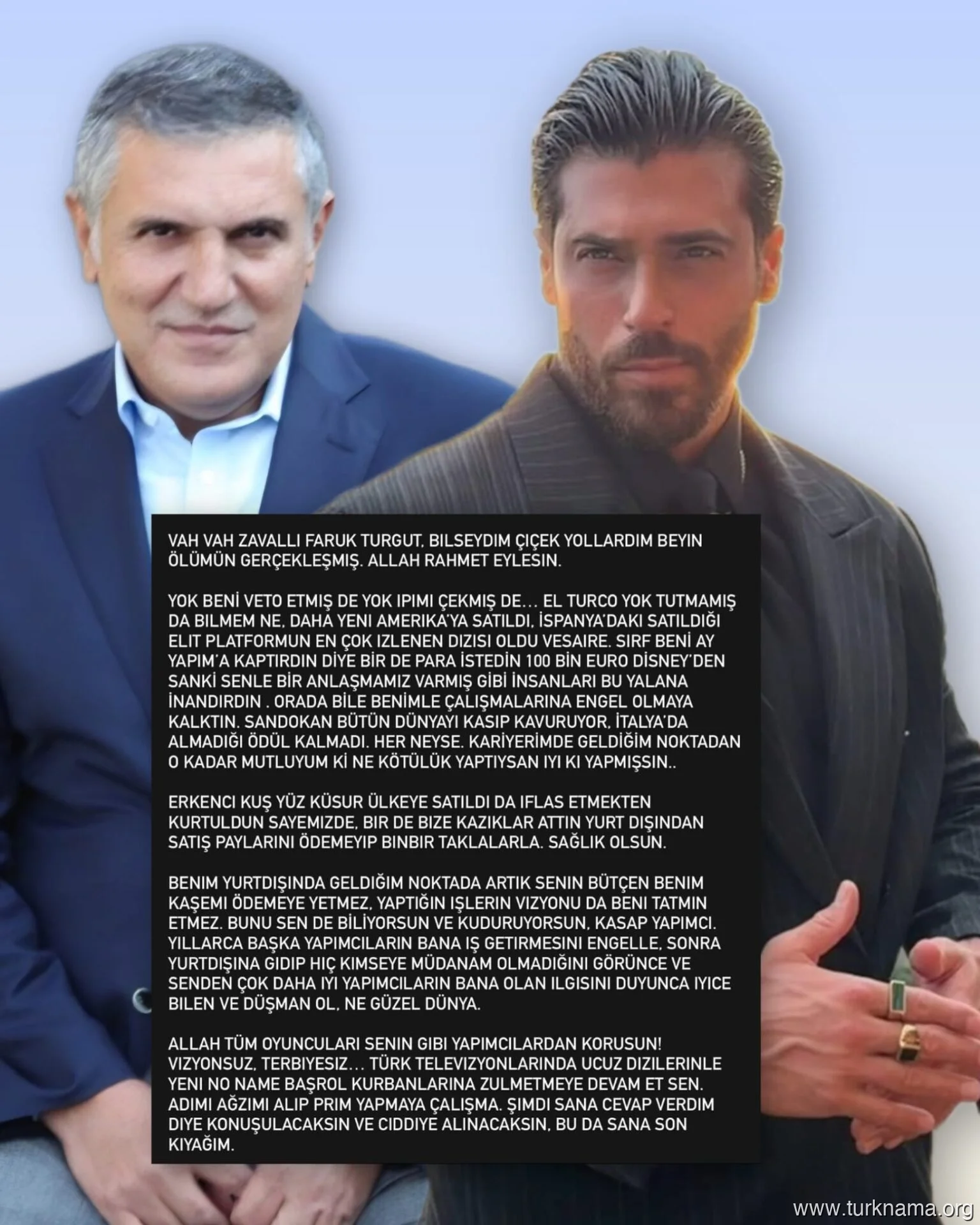حواشی جدید جان یامان: پاسخ تند فاروک تورگوت به ستاره جنجالی سریال های ترکی 1 جان یامان
